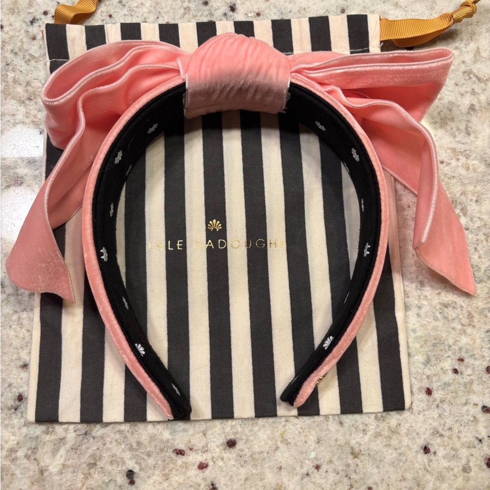 Lele Sadoughi Blush Shirley Wide Ribbon Headband